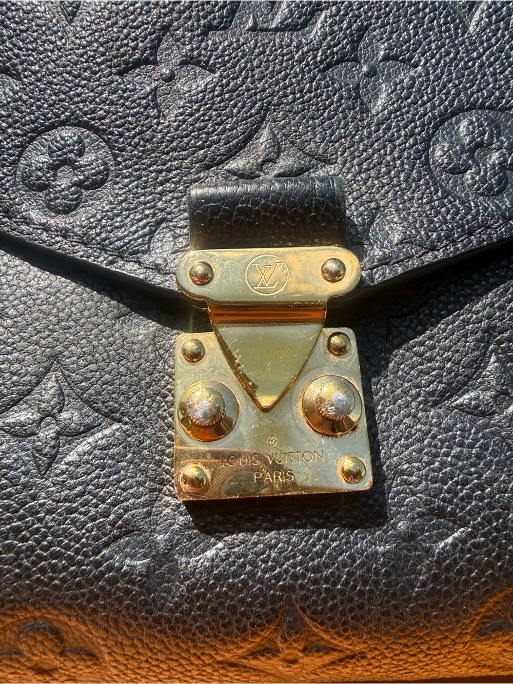 Louis Vuitton Black Monogram Empreinte Leather Pochette Metis Style Shoulder Bag - Picture 6 of 9